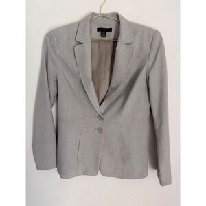 LOUBEN Women Gray Single Button Blazer Jacket Size 4